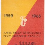 Karta pracy społecznej przy budowie Stolicy z czasów PRL-u